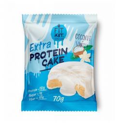 Печенье протеиновое FIT KIT WHITE Protein Cake EXTRA (Кокос-ваниль) (70 г)